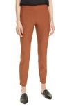 Eileen Fisher Stretch Crepe Slim Ankle Pants In Cinnamon