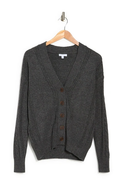 Abound Button Front Knit Weekend Cardigan In Grey Medium Charcoal Heather