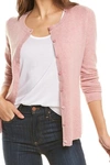 Quinn Cashmere Button Front Cardigan In Dusty Rose