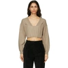 ALEXANDER WANG BEIGE CORSET V-NECK jumper