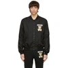 MOSCHINO BLACK ITALIAN TEDDY BEAR BOMBER JACKET