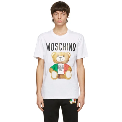Moschino White Toy Italian Teddy Bear T-shirt