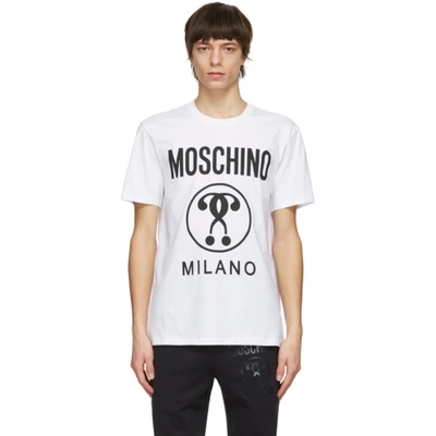 Moschino Double Question Mark Logo-print T-shirt In White