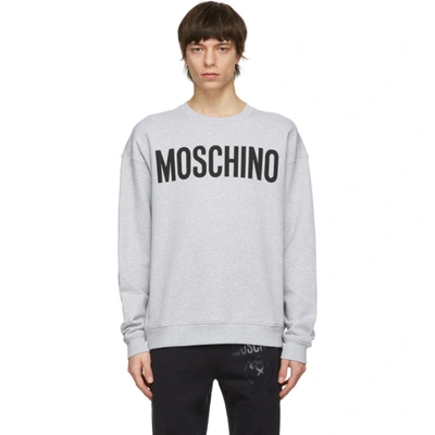 Moschino Logo Print Crew Neck Sweatshirt In Grey