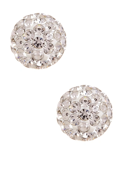 Karat Rush 14k Yellow Gold Shiny Ball Crystal Stud Earrings