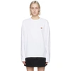 Maison Kitsuné White Fox Head Long Sleeve T-shirt In White