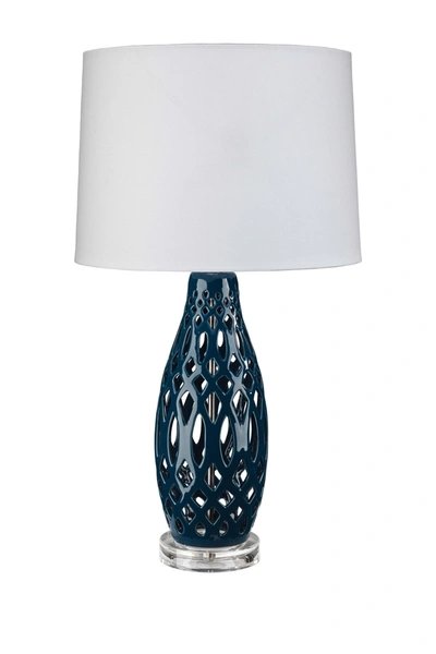 Jamie Young Filigree Table Lamp In Navy Blue