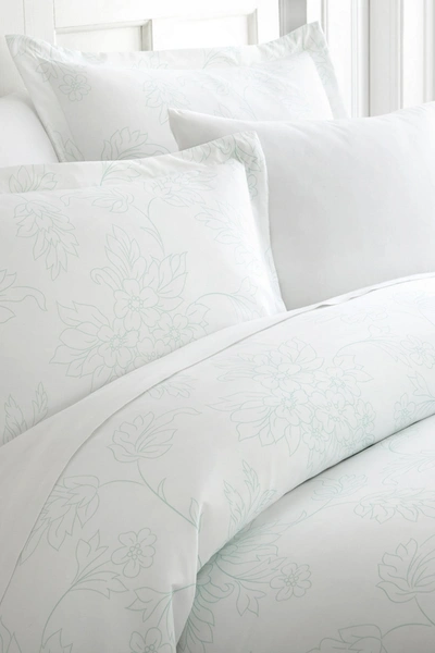 Ienjoy Home Home Spun Home Spun Premium Ultra Soft Vine Pattern 3-piece Duvet Cover King Set In Aqua