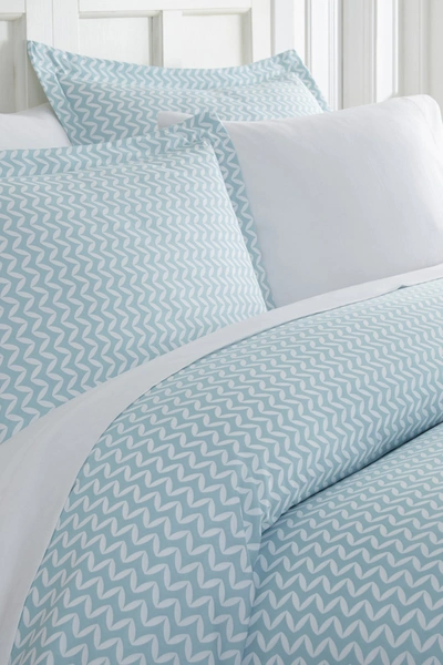 Ienjoy Home Home Spun Home Spun Premium Ultra Soft 2-piece Puffed Chevron Print Duvet Cover Twin Set In Light Blue