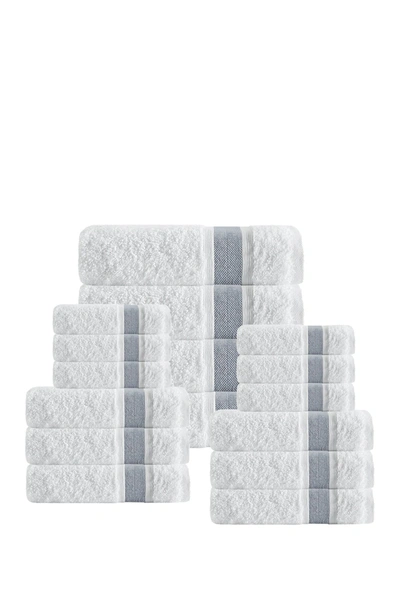 Enchante Home Unique Turkish Cotton 16-piece Towel Set In Anthracite