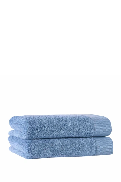 Enchante Home Signature Turkish Cotton 2-piece Bath Sheets In Aqua