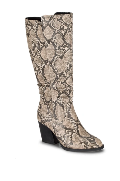 Baretraps Lilly Tall Snakeskin Embossed Boot In Natural