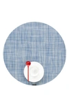 Chilewich Mini Basketweave Round Placemat In Chambray