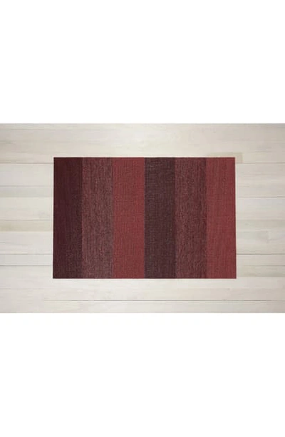 Chilewich Marble Stripe Indoor/outdoor Runner In Ruby