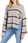 CUPCAKES AND CASHMERE AMOUR STRIPE BELL SLEEVE SWEATER,CJ306609