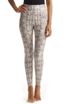Commando Reptile Embossed Faux Leather Leggings In White Snake