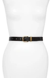 Isabel Marant Zadd Leather Belt In Bkbs Black/brass