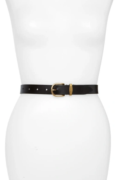 Isabel Marant Zadd Leather Belt In Bkbs Black/brass