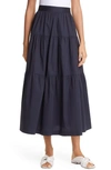 Staud Sea Maxi Skirt In Navy