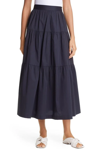 Staud Sea Maxi Skirt In Navy