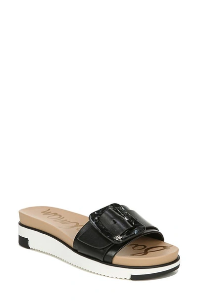 Sam Edelman Women's Ariane Slip On Buckled Wedge Sandals In Black