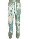 John Elliott La Tapered Tie-dyed Loopback Cotton-jersey Sweatpants In Green