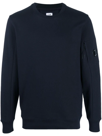 C.p. Company Crew Neck Cotton Sweatshirt In Blue