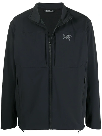Arc'teryx Gamma Mx Logo-embroidered Stretch-shell Hooded Jacket In Black