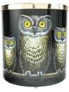 Fornasetti Owl Print Wastepaper Basket In Black
