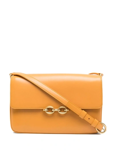 Saint Laurent Chain-detail Crossbody Bag In Orange