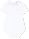 Dolce & Gabbana Long-sleeved Babygrow With Embroidered Collar In White