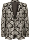 DOLCE & GABBANA MARTINI-FIT FLORAL-JACQUARD SINGLE-BREASTED SUIT