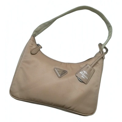 Pre-owned Prada Re-edition Beige Cloth Handbag