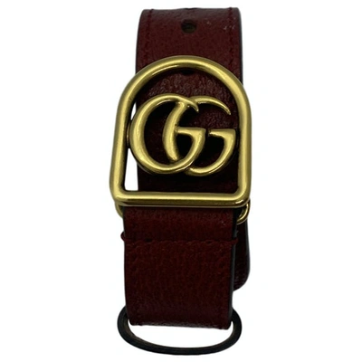 Pre-owned Gucci Red Leather Bracelet