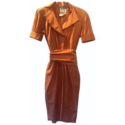 Pre-owned Mugler Dress In Orange