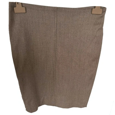 Pre-owned Brunello Cucinelli Wool Mini Skirt In Beige