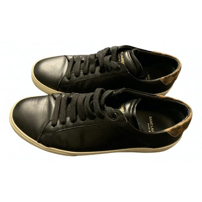 Pre-owned Saint Laurent Sl/01 Leather Trainers In Black