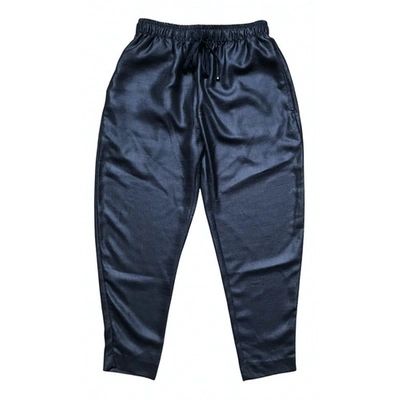 Pre-owned Theory Linen Carot Pants In Anthracite