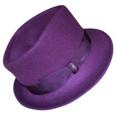 Pre-owned Borsalino Wool Hat In Purple