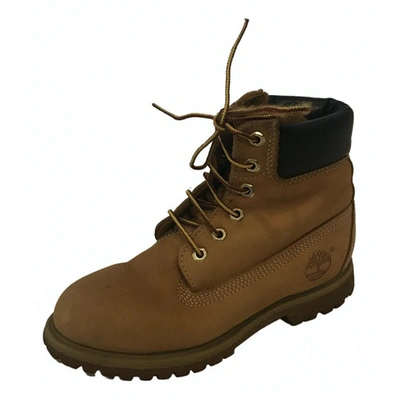 Pre-owned Timberland Leather Ankle Boots In Camel