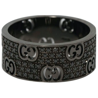 Pre-owned Gucci Black White Gold Rings