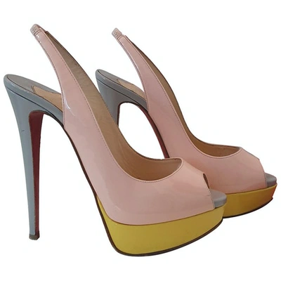 Pre-owned Christian Louboutin Lady Peep Patent Leather Heels In Multicolour