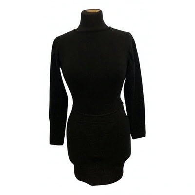 Pre-owned Donna Karan Wool Mid-length Dress In Black