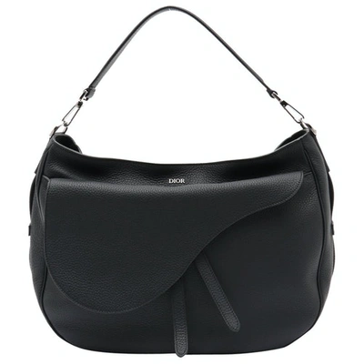 Pre-owned Dior Saddle Black Leather Handbag