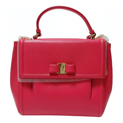 Pre-owned Ferragamo Vara Leather Handbag In Pink