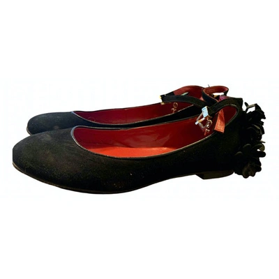 Pre-owned Cesare Paciotti Leather Ballet Flats In Black