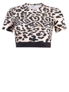 PACO RABANNE PACO RABANNE LEOPARD PRINTED CROPPED TOP