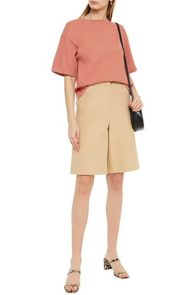 Vanessa Bruno Cotton-poplin And French Cotton-terry Top In Pink