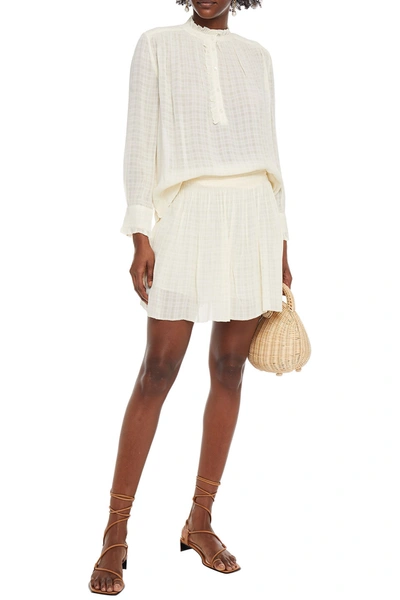 Vanessa Bruno Cugy Gathered Gauze-jacquard Mini Skirt In Ivory