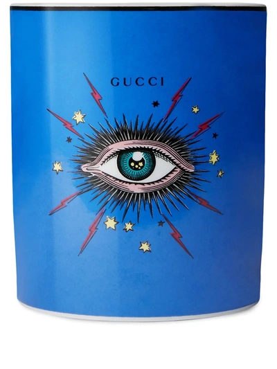 Gucci Star Eye Inventum-scented Triple-wick Candle In Blue